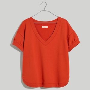 Madewell Orange Red XXL Short-sleeve Sweatshirt Shirt